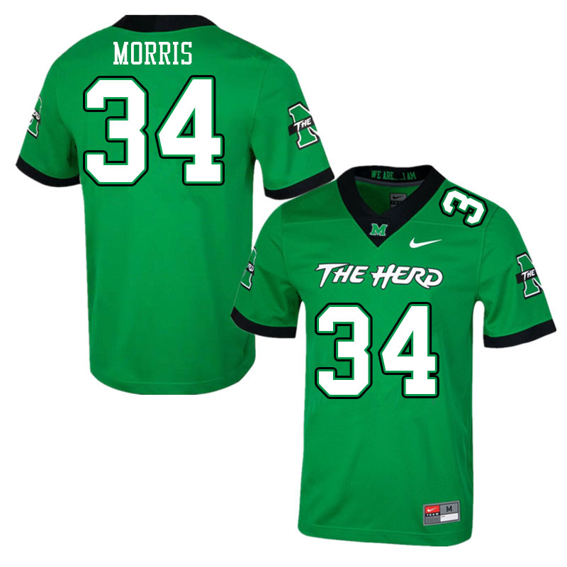 Men #34 Andrew Morris Marshall Thundering Herd College Football Jerseys Stitched-Green